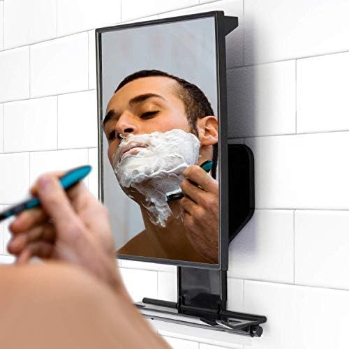 Tall Fogless Rustproof Shower Shaving Mirror Adjustable with Squeegee Impact Resistant Bathroom Accessory