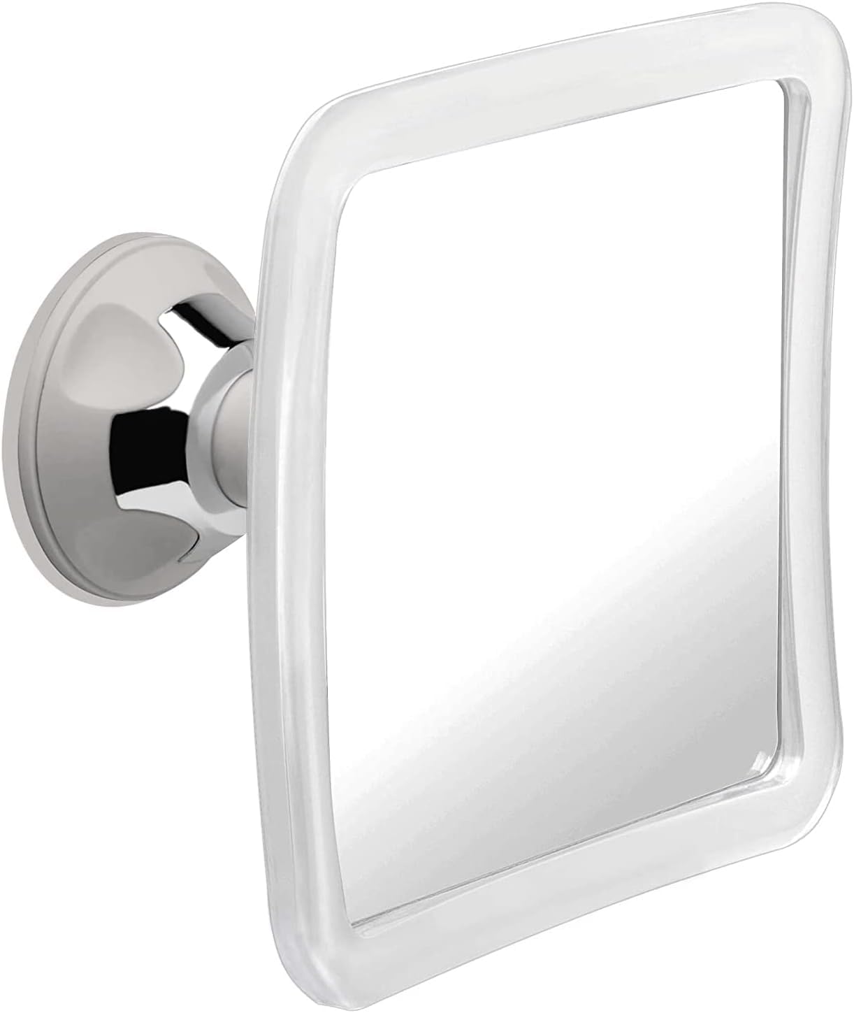 MIRRORVANA Fogless Shower Mirror for Shaving with Upgraded Suction, Anti Fog Shatterproof Surface and 360° Swivel, No Magnification, 6.3" x 6.3" (Chrome)