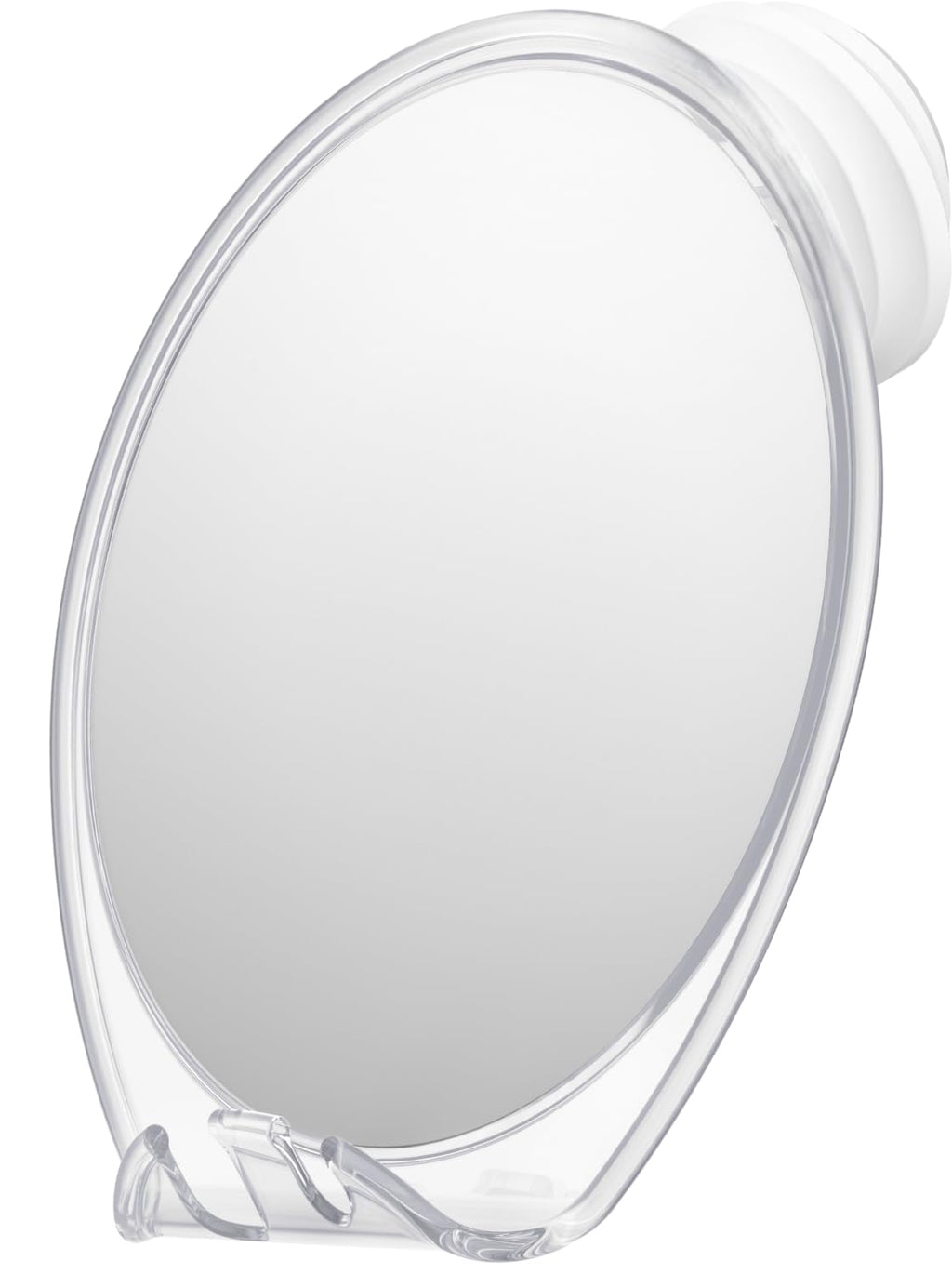 HONEYBULL Fogless Shower Mirror with Suction Mount & Swivel – Anti-Fog Acrylic Bathroom Mirror for Shaving – Built-in Razor Holder, Easy Install, Home Shower Accessory (White)
