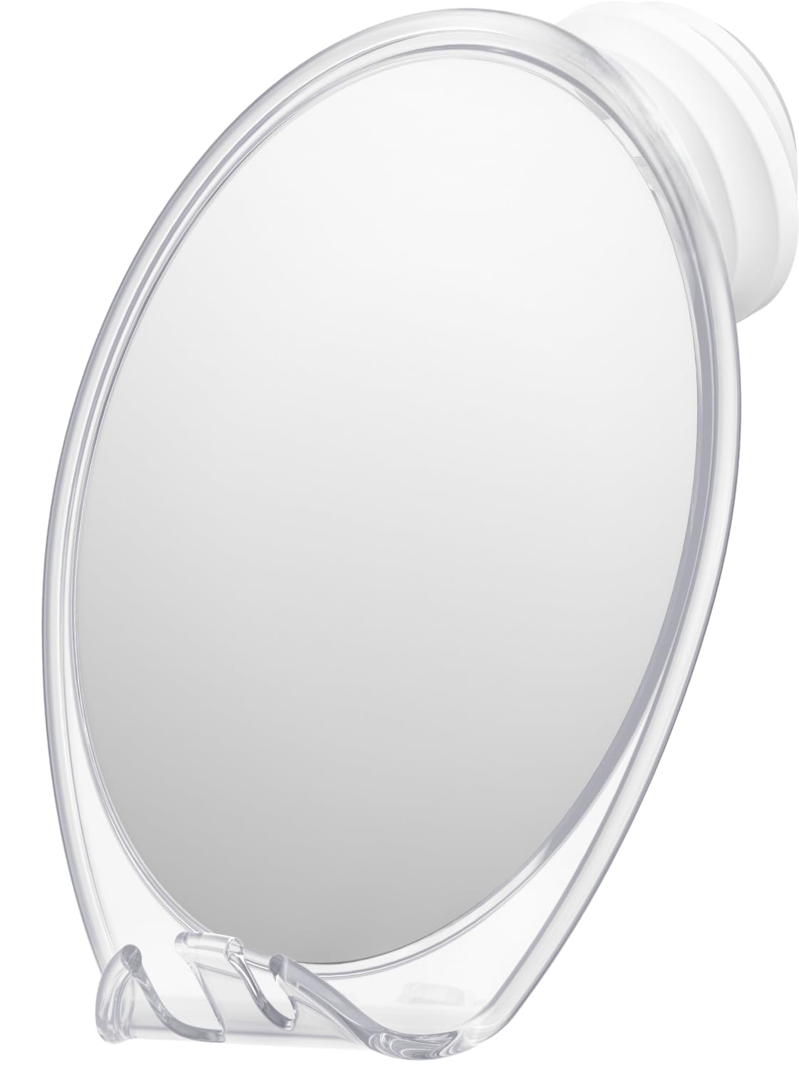 HONEYBULL Fogless Shower Mirror with Suction Mount & Swivel – Anti-Fog Acrylic Bathroom Mirror for Shaving – Built-in Razor Holder, Easy Install, Home Shower Accessory (White)