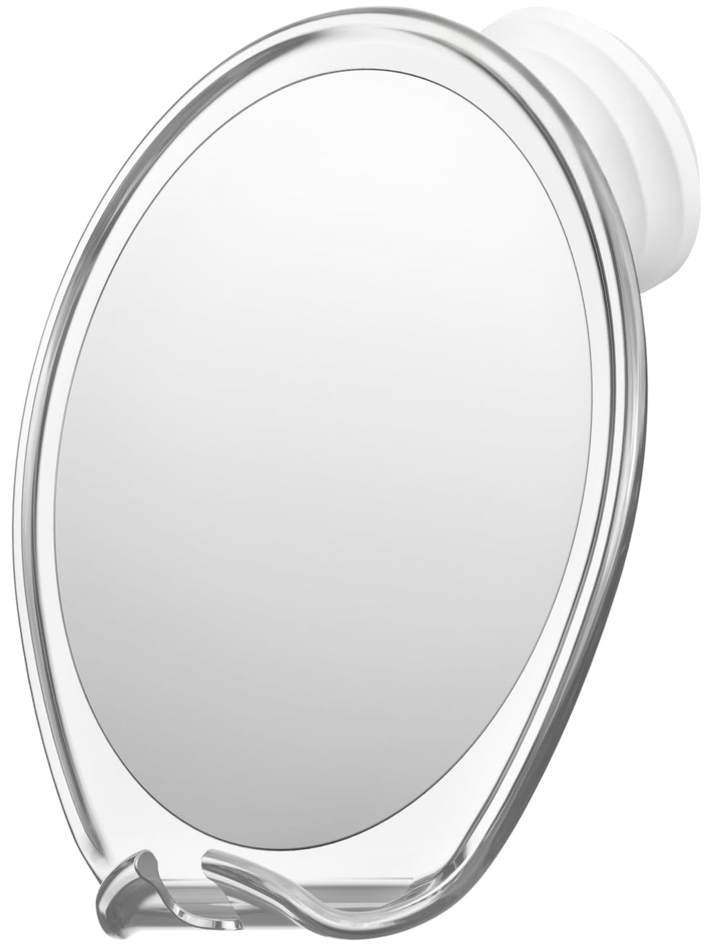 HONEYBULL Fogless Shower Mirror with Suction Mount & Swivel – Anti-Fog Acrylic Bathroom Mirror for Shaving – Built-in Razor Holder, Easy Install, Home Shower Accessory (White)