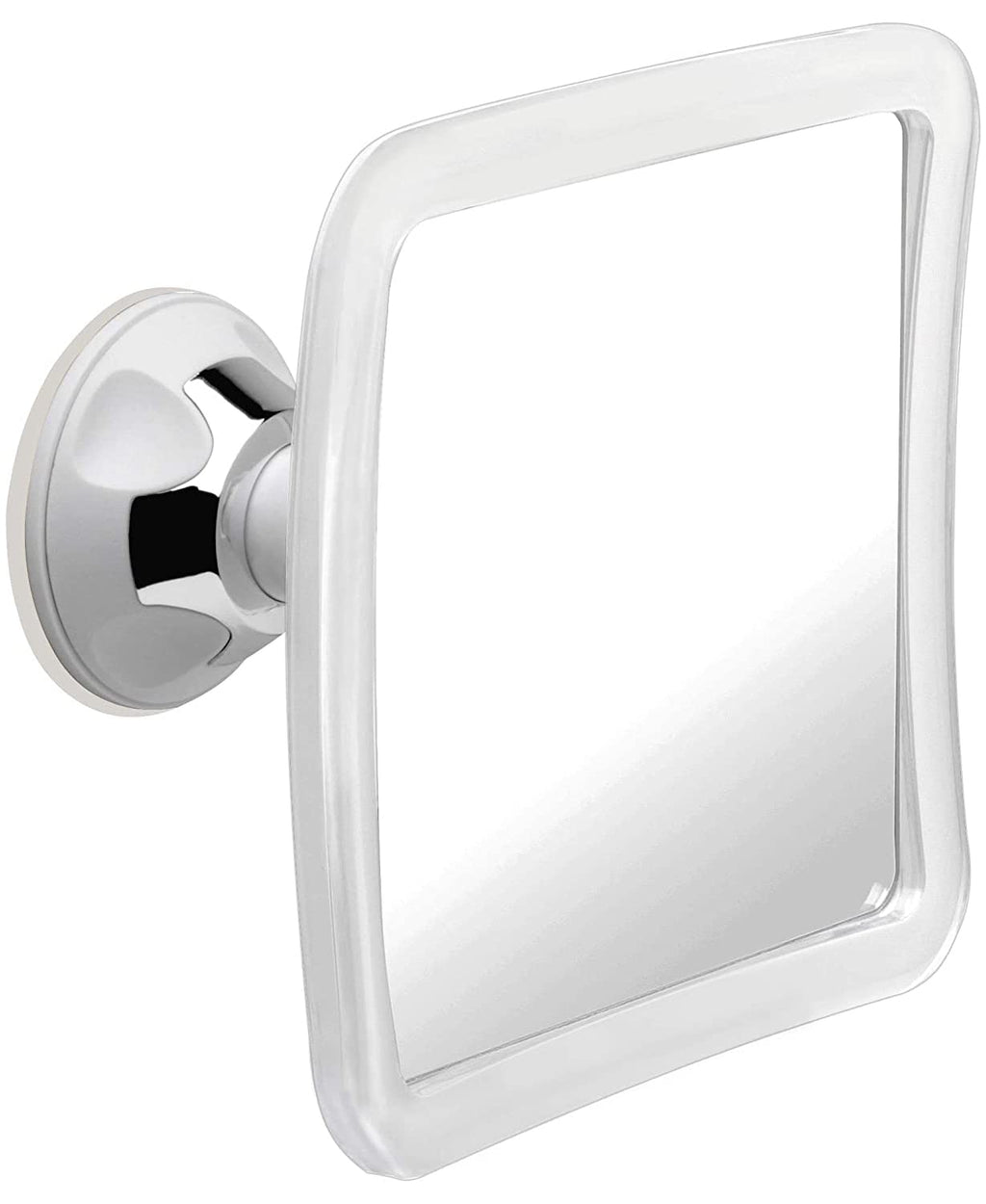 MIRRORVANA Fogless Shower Mirror for Shaving with Upgraded Suction, Anti Fog Shatterproof Surface and 360° Swivel, No Magnification, 6.3" x 6.3" (Chrome)