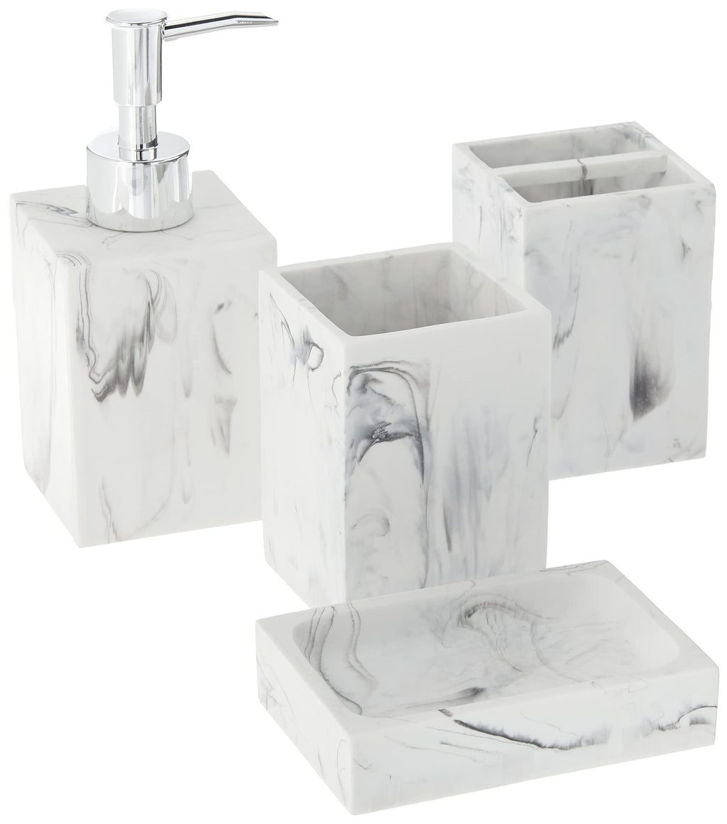 Sweet Home Collection 4-Piece Beach Life Modern Bathroom Accessory Set Bath Shower Tub Decor