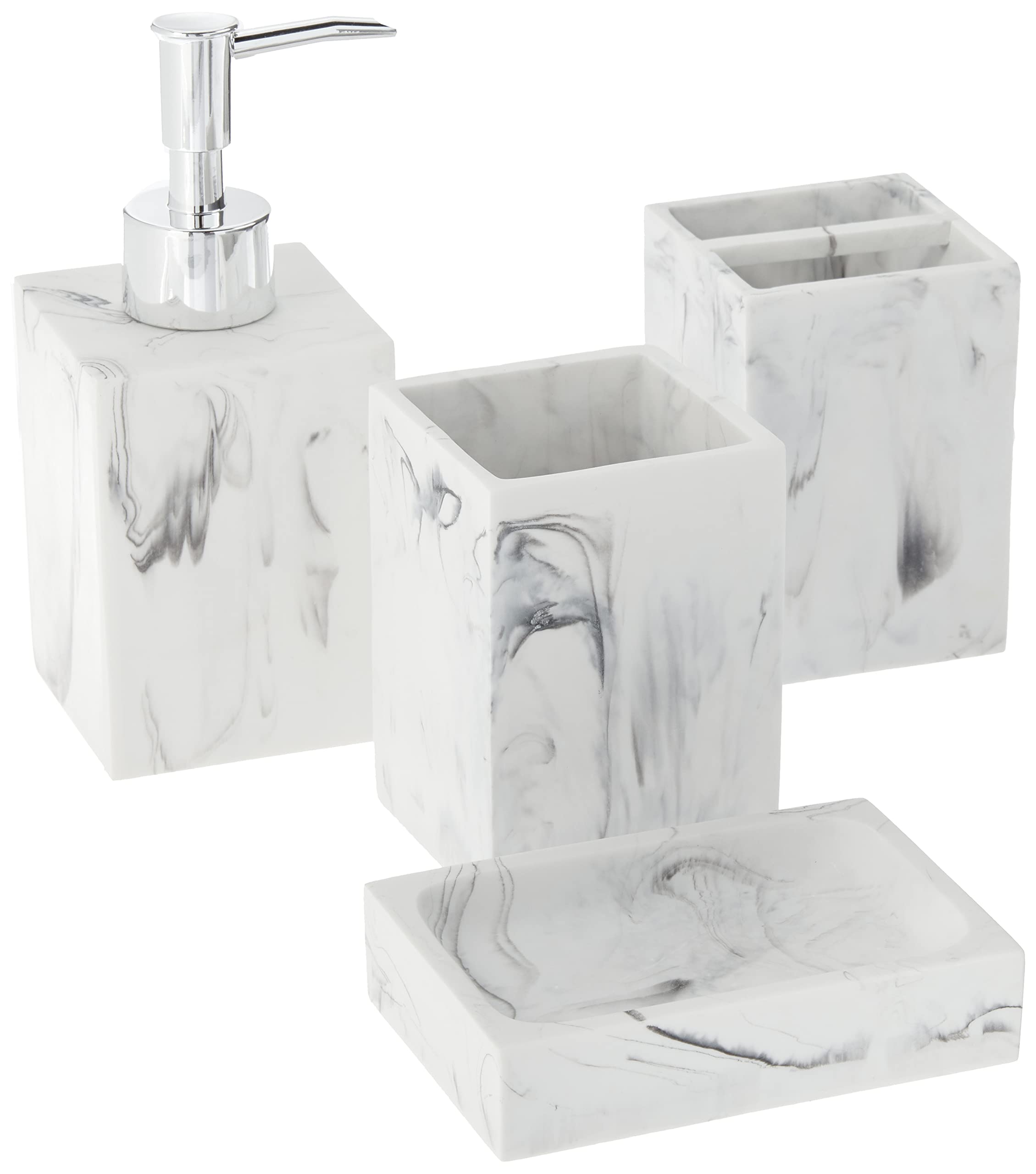 Sweet Home Collection 4-Piece Beach Life Modern Bathroom Accessory Set Bath Shower Tub Decor