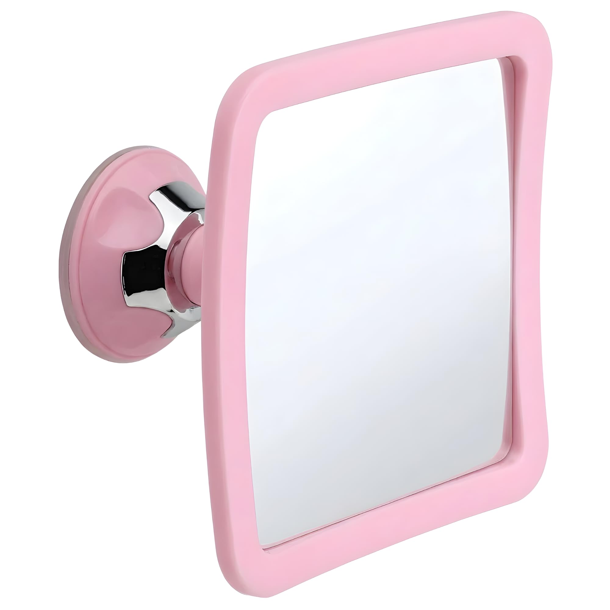 MIRRORVANA Fogless Shower Mirror for Shaving with Upgraded Suction, Anti Fog Shatterproof Surface and 360° Swivel, No Magnification, 6.3" x 6.3" (Chrome)
