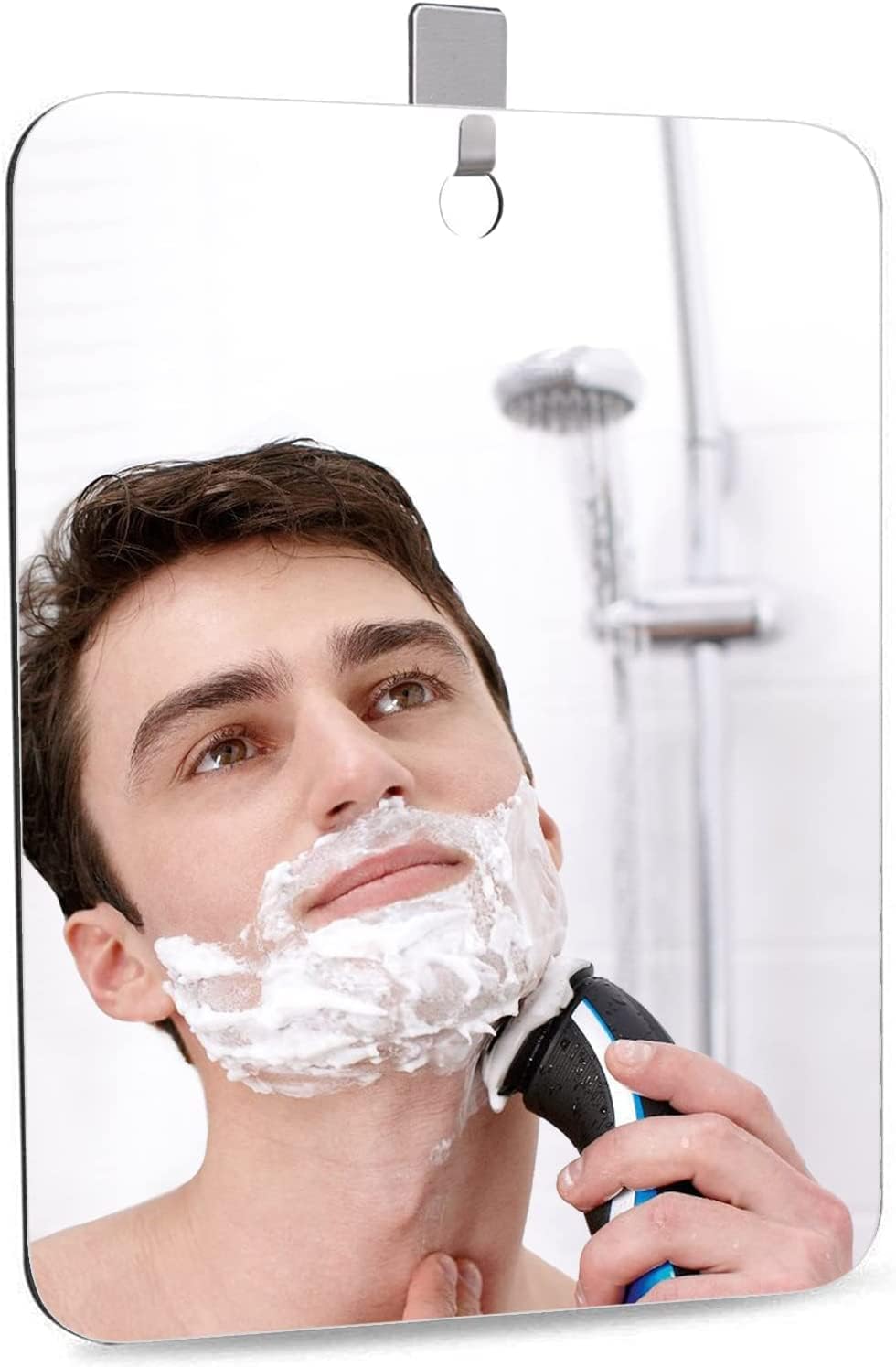 APHUIME Deluxe Large Fogless Shower Mirror, Fogless Shaving Mirror(7.48 in X 11 in), Anit-Fog Shaving Mirror with Hook, Fog Free Wall Hanging Makeup Mirror, Anti Fog Shatterproof Mirror in Bathroom