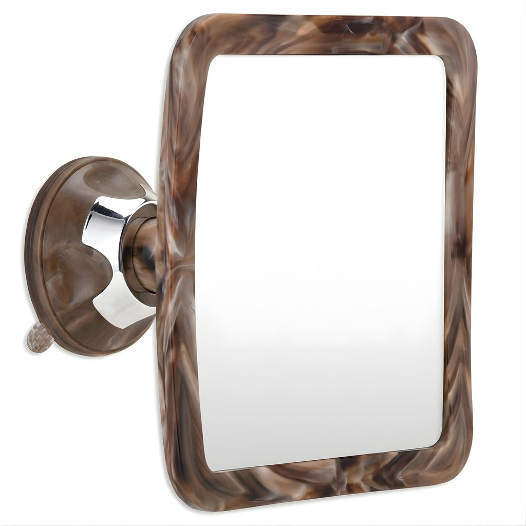 MIRRORVANA Fogless Shower Mirror for Shaving with Upgraded Suction, Anti Fog Shatterproof Surface and 360° Swivel, No Magnification, 6.3" x 6.3" (Chrome)