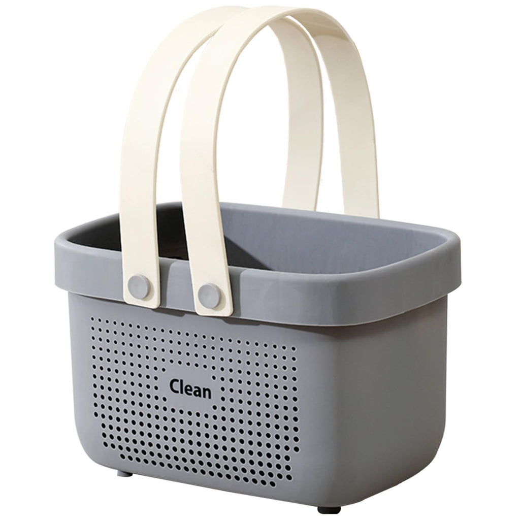 JiatuA Plastic Storage Basket with Handle Portable Shower Caddy Tote Organizer Basket Bin for Bathroom Kitchen Dorm Room Bedroom, Green