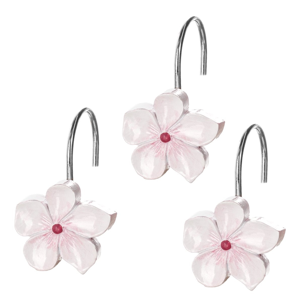 Creative Scents Vanda Bathroom Set - Cherry Blossom White Bathroom Accessories Set - 4 Piece Floral Bathroom Soap Dispenser Set Includes: Lotion Dispenser, Toothbrush Holder, Tumbler & Soap Dish