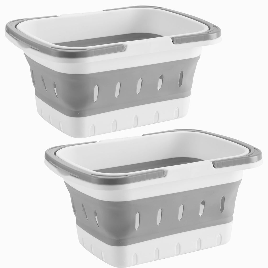 Portable Shower Caddy Tote, Plastic Storage Collapsible Caddy Basket with Handles, Box Organizer Bin for Bathroom, Kitchen, College Dorm,Gym (Grey 1 pack)
