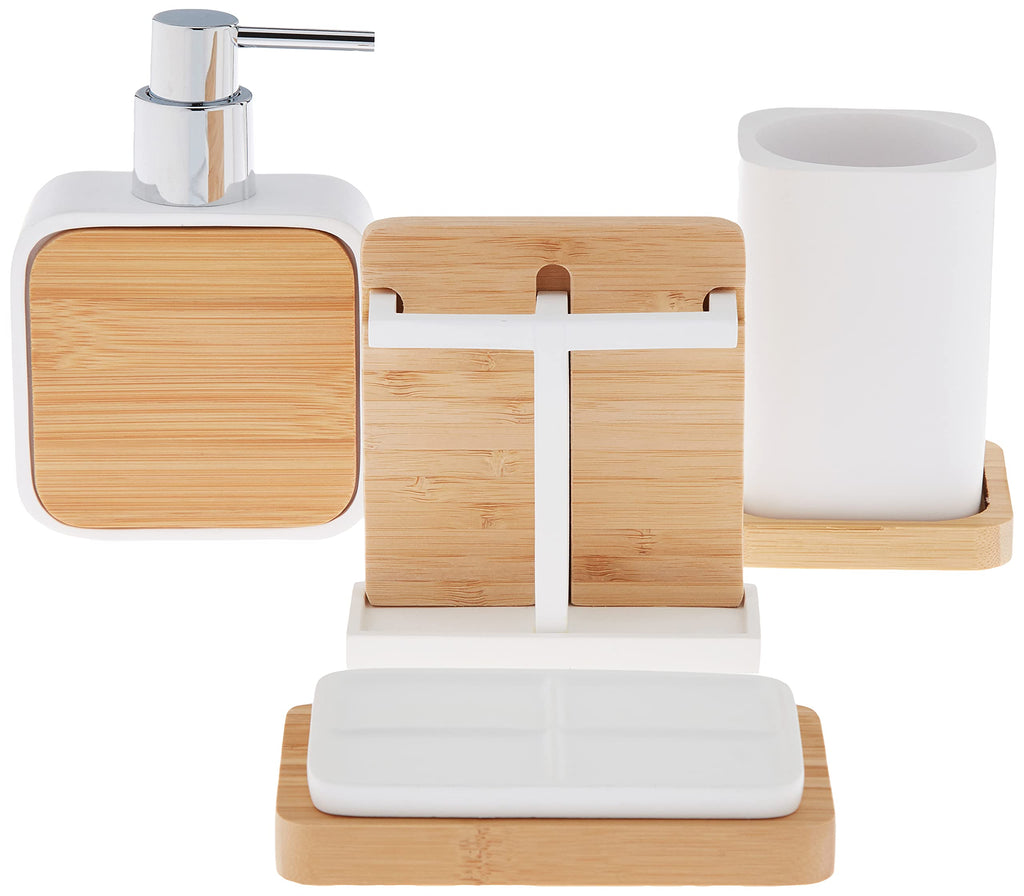 Sweet Home Collection 4-Piece Beach Life Modern Bathroom Accessory Set Bath Shower Tub Decor