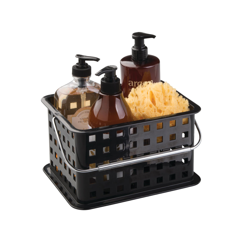 iDesign Portable Shower Caddy Basket with Handle for College Dorm or Bathroom - White - Made in USA