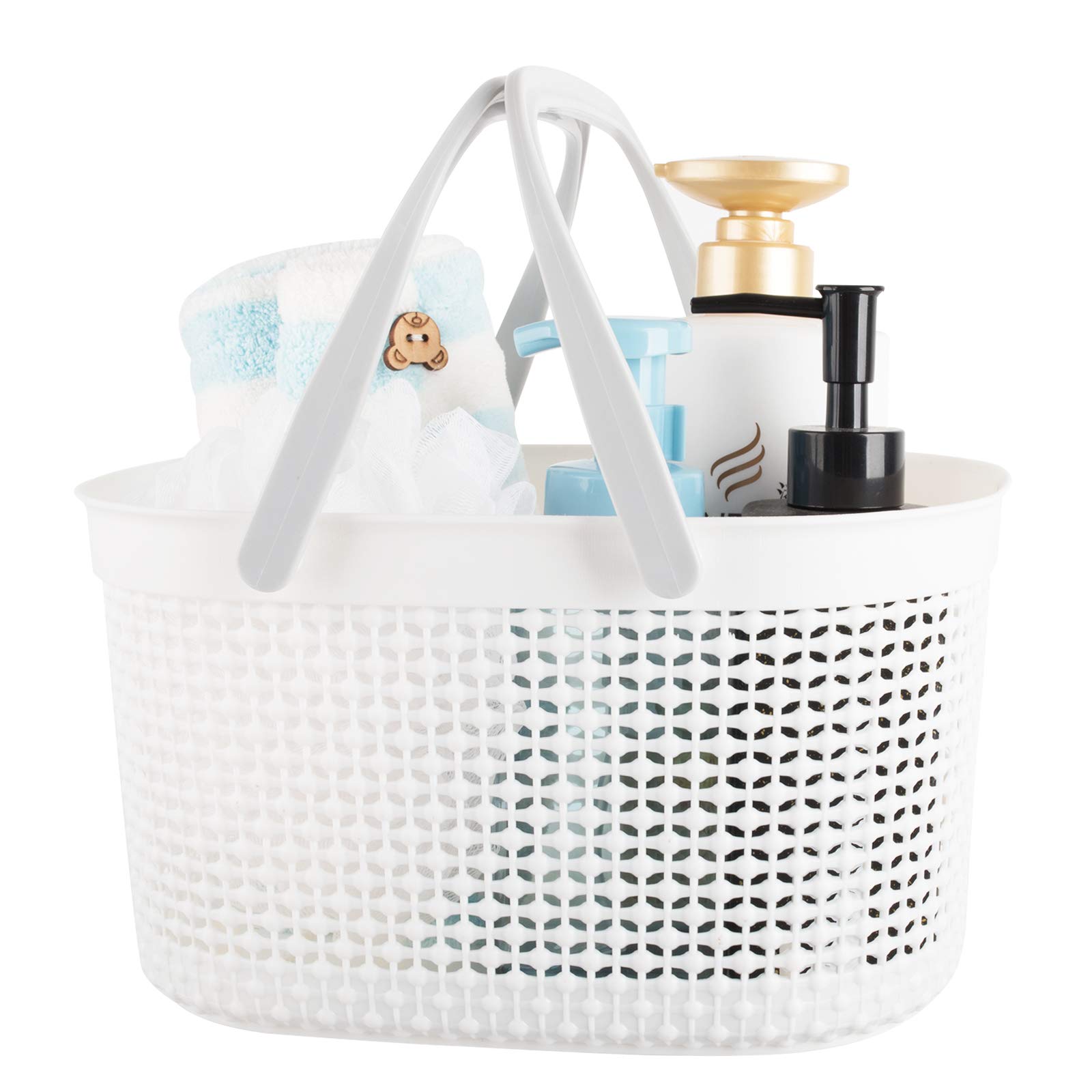 Blue Portable Plastic Shower Caddy Basket with Handles Multi-Purpose Storage Tote for Dorm Gym Camp Kitchen Bathroom