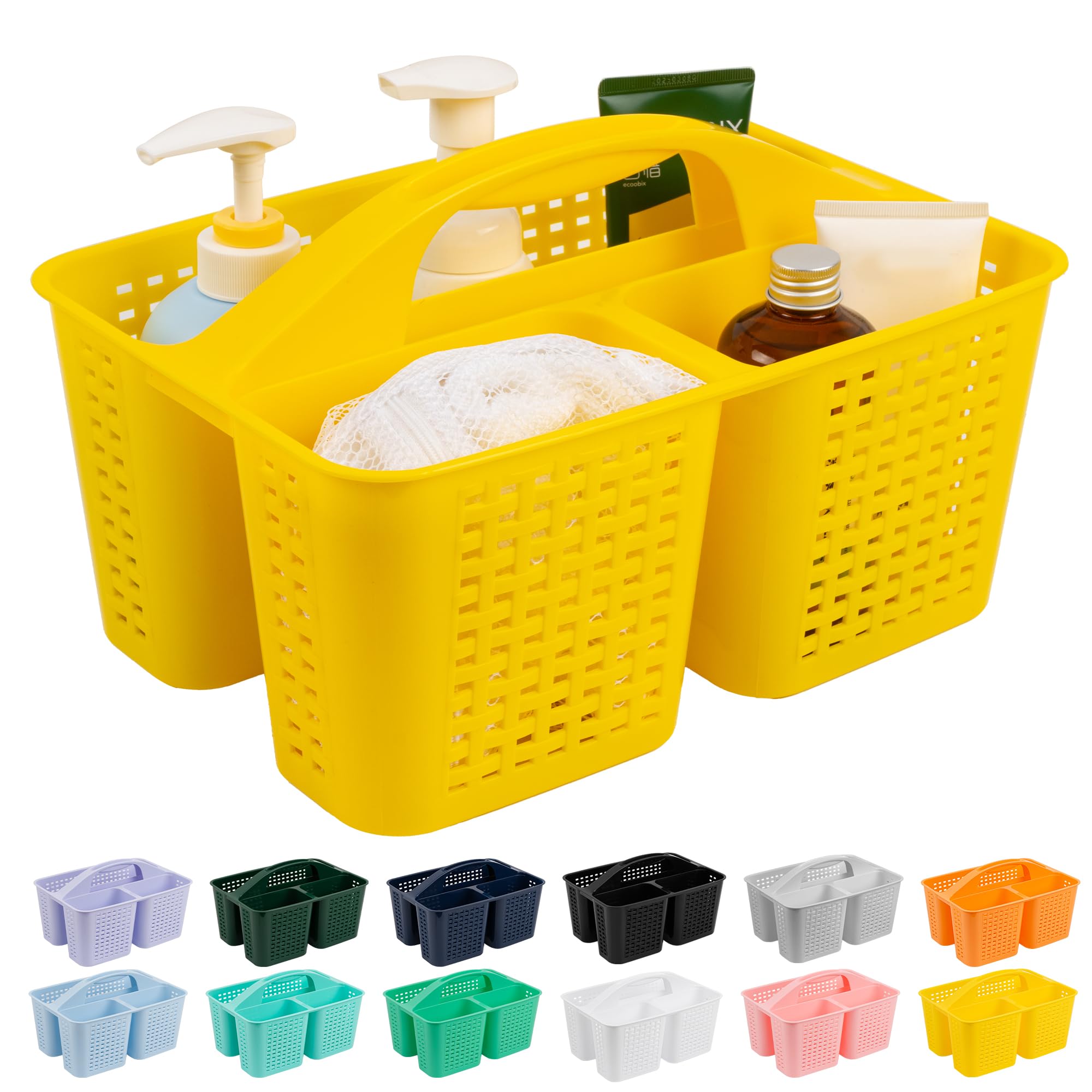Tiawudi Portable Shower Caddy, Caddy Organizer with Handle, Plastic Shower Basket Hold Soap, Shampoo, Hair Supplies and Beauty Products, Cleaning Supplies Organizer for Home, Dorm, Shelf and Cabinet