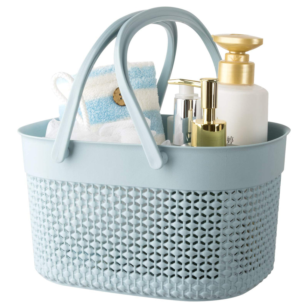 Blue Portable Plastic Shower Caddy Basket with Handles Multi-Purpose Storage Tote for Dorm Gym Camp Kitchen Bathroom
