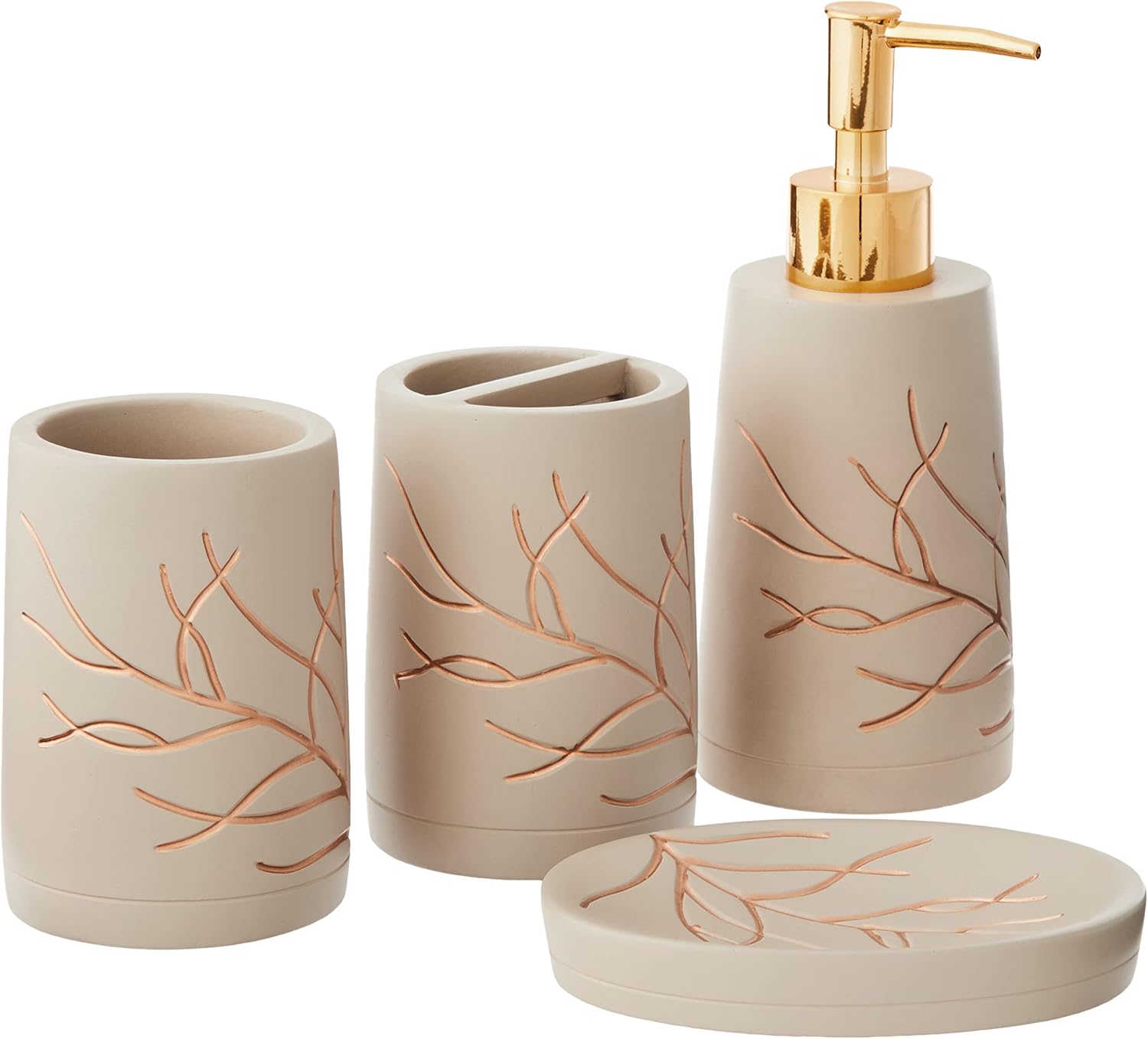 Sweet Home Collection 4-Piece Beach Life Modern Bathroom Accessory Set Bath Shower Tub Decor