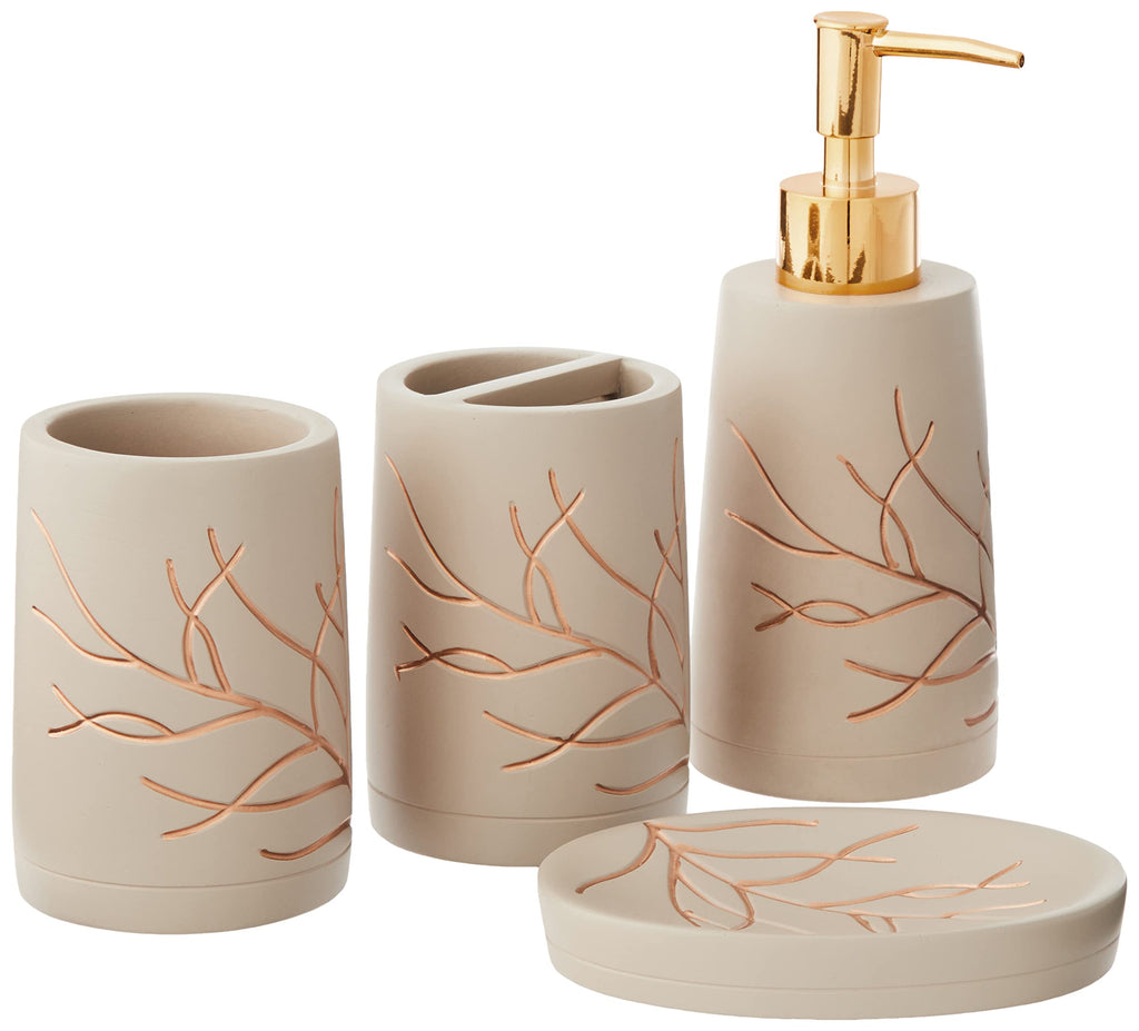 Sweet Home Collection 4-Piece Beach Life Modern Bathroom Accessory Set Bath Shower Tub Decor