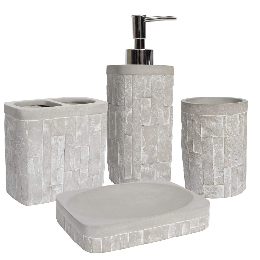 Sweet Home Collection 4-Piece Beach Life Modern Bathroom Accessory Set Bath Shower Tub Decor