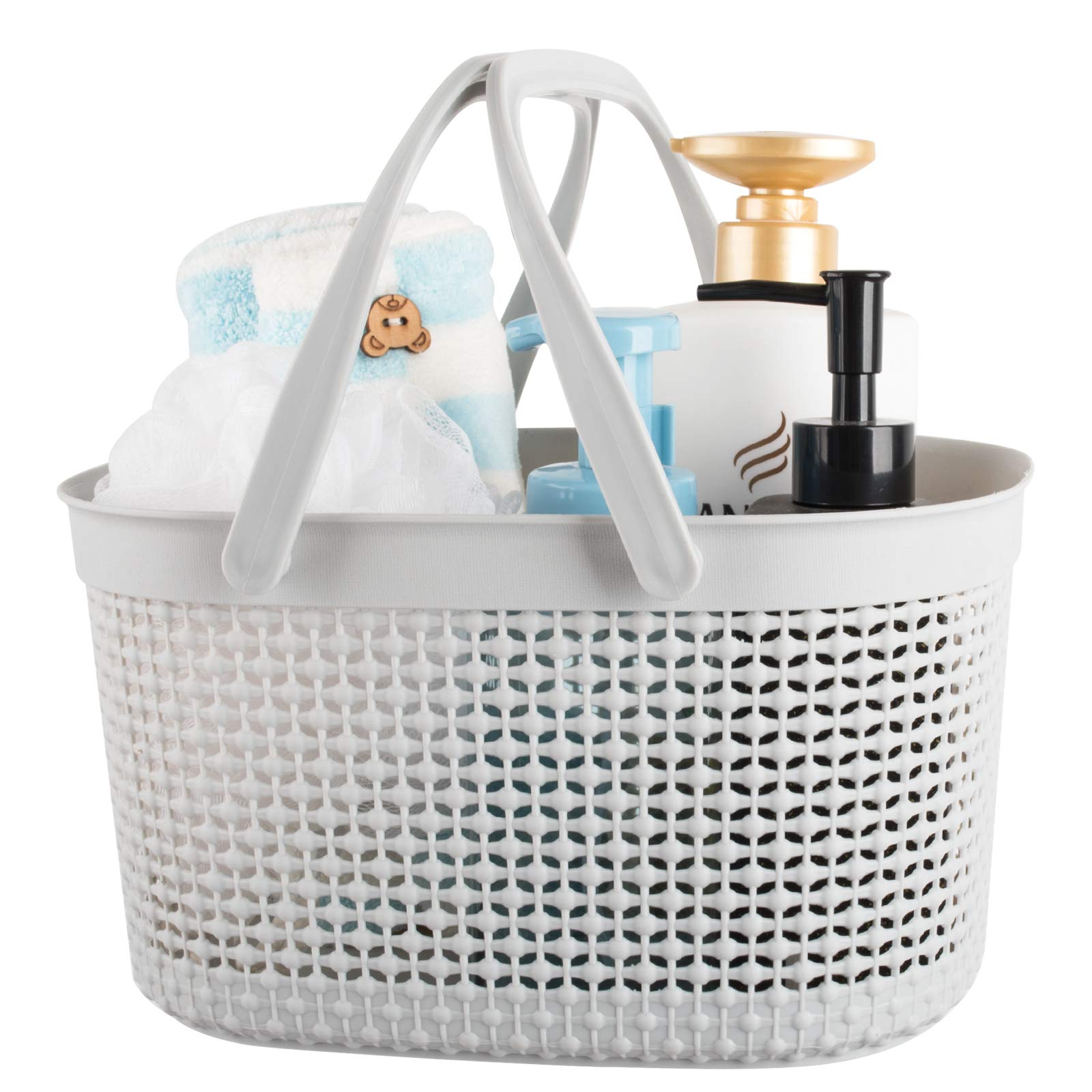 Blue Portable Plastic Shower Caddy Basket with Handles Multi-Purpose Storage Tote for Dorm Gym Camp Kitchen Bathroom