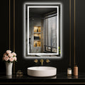 24×32 Front & Backlit LED Bathroom Vanity Mirror, Dimmable Anti-Fog Wall Mirror with Memory Shatterproof Tempered Glass ETL Listed