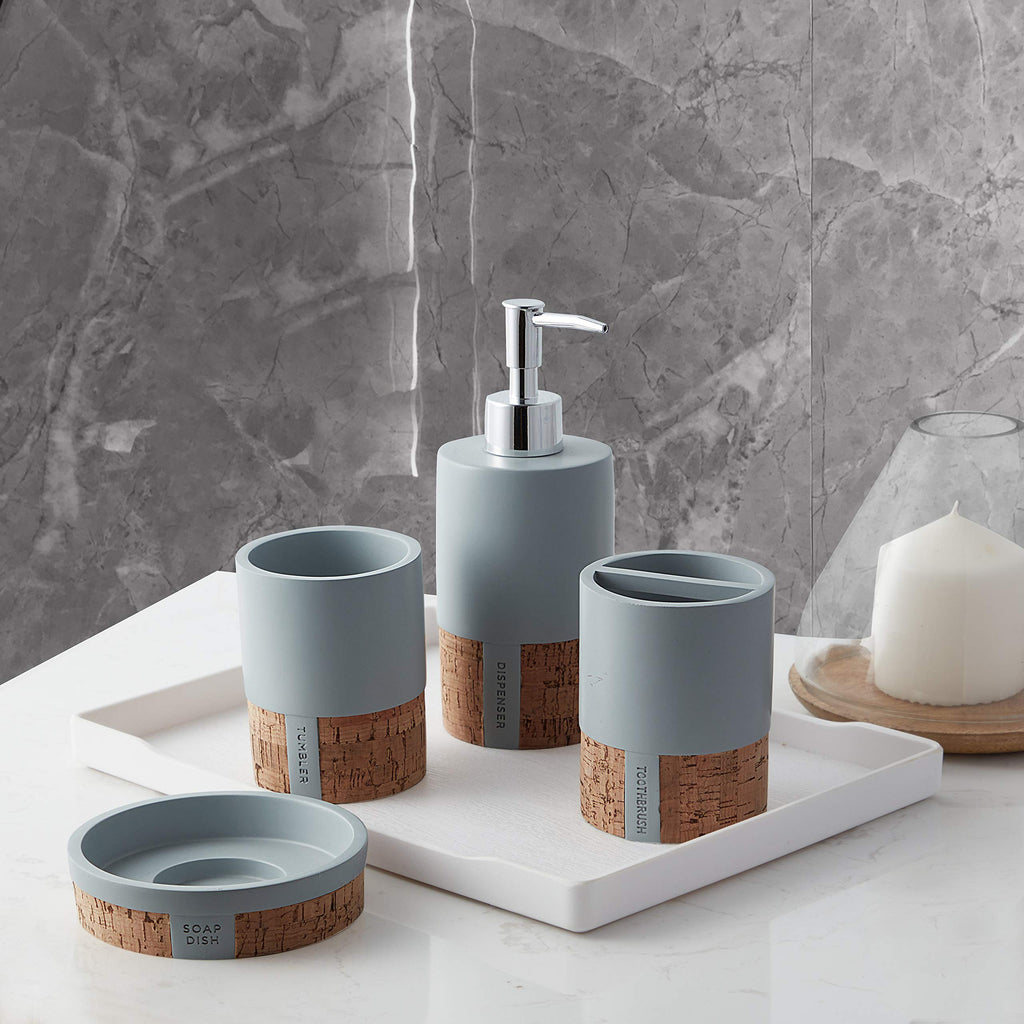 Sweet Home Collection 4-Piece Beach Life Modern Bathroom Accessory Set Bath Shower Tub Decor