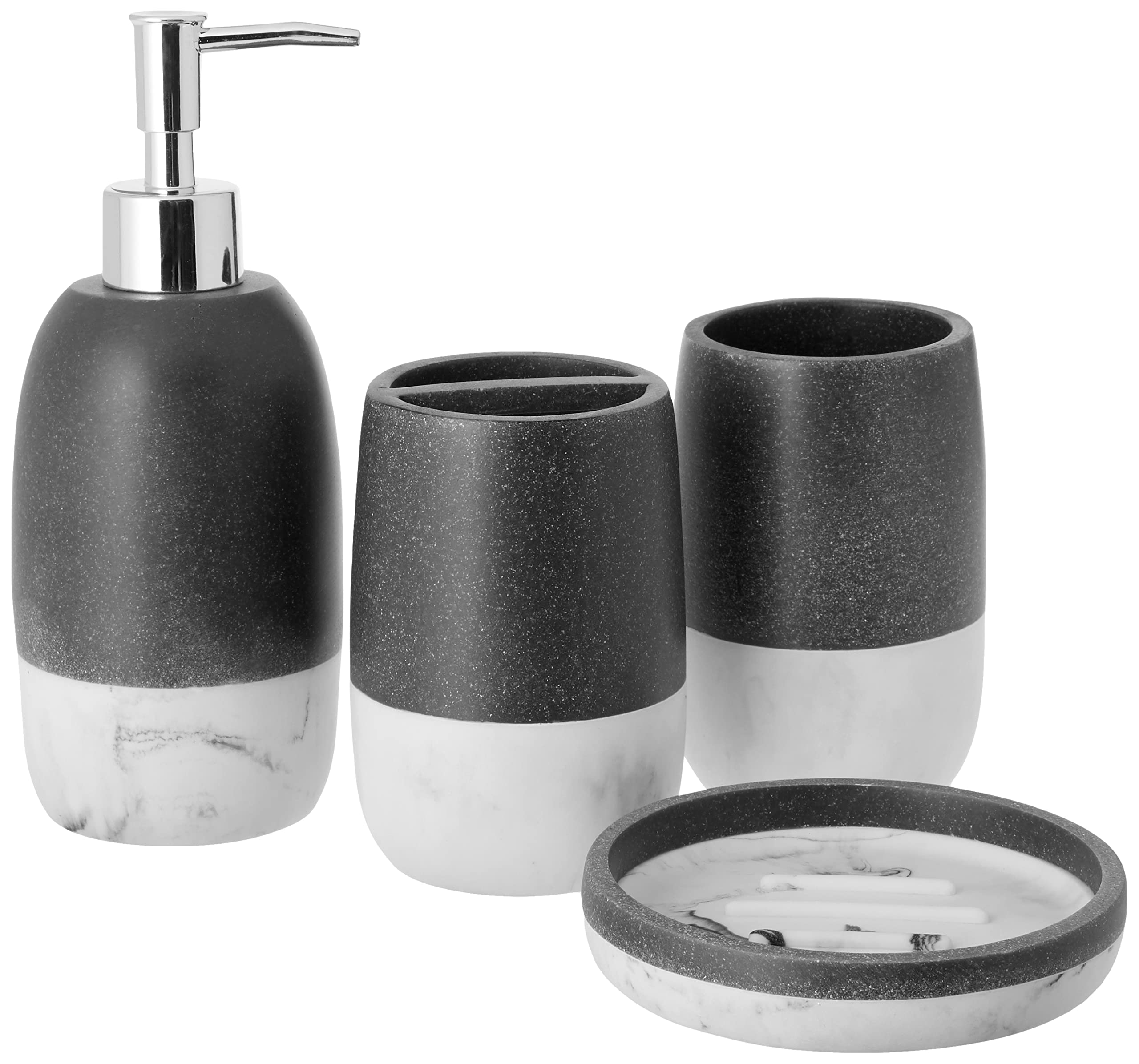 Sweet Home Collection 4-Piece Beach Life Modern Bathroom Accessory Set Bath Shower Tub Decor