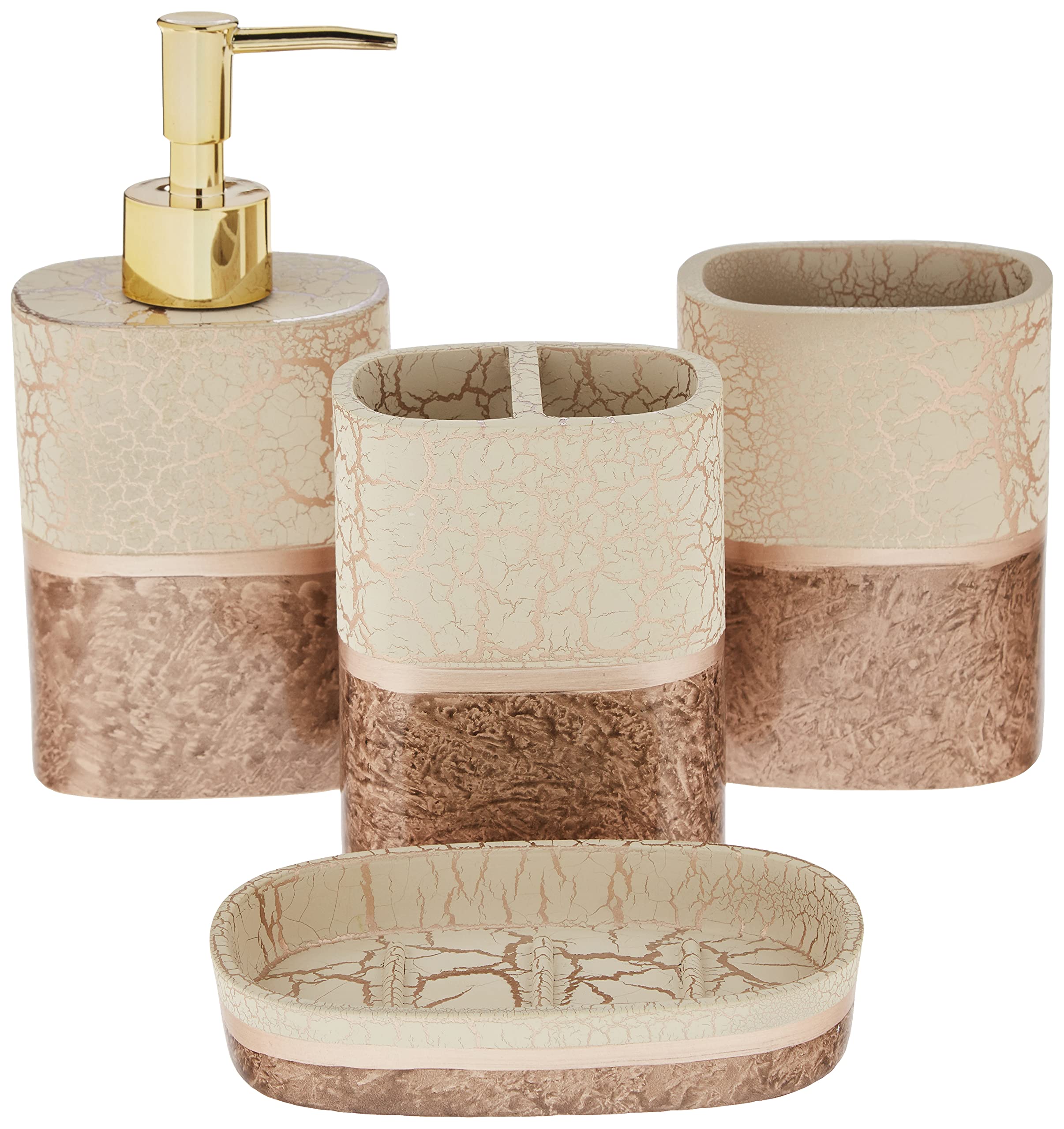Sweet Home Collection 4-Piece Beach Life Modern Bathroom Accessory Set Bath Shower Tub Decor
