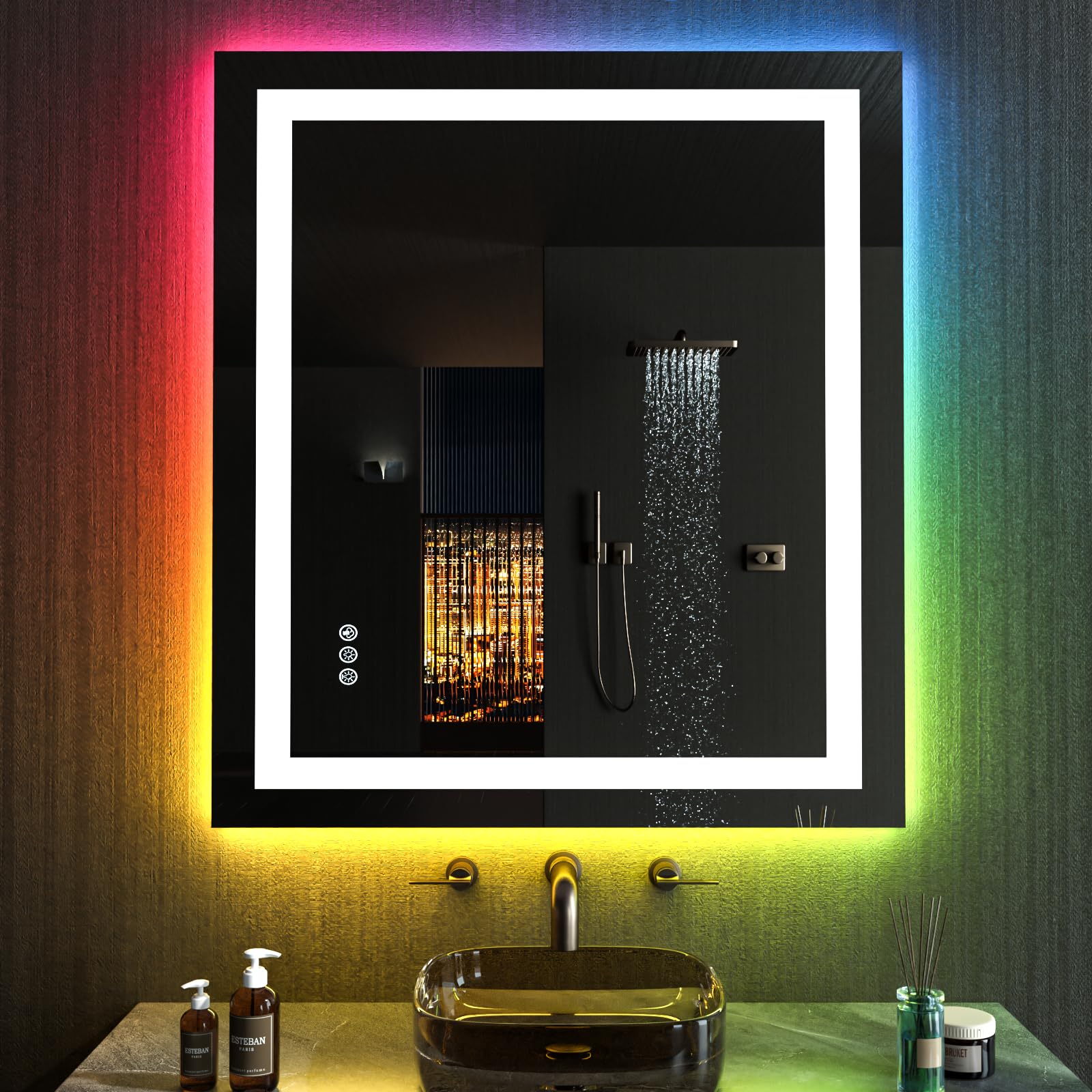 24×32 Front & Backlit LED Bathroom Vanity Mirror, Dimmable Anti-Fog Wall Mirror with Memory Shatterproof Tempered Glass ETL Listed