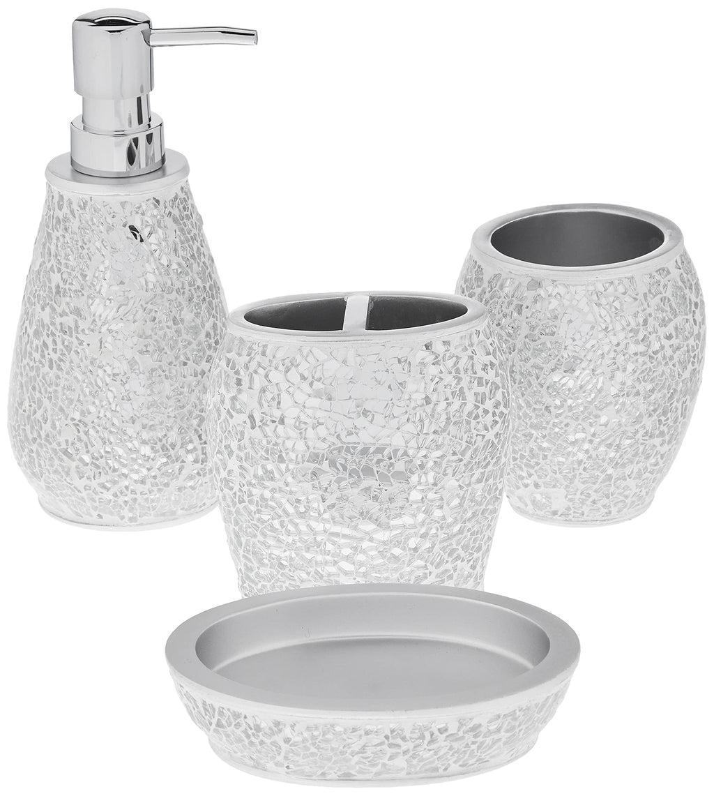 Sweet Home Collection 4-Piece Beach Life Modern Bathroom Accessory Set Bath Shower Tub Decor