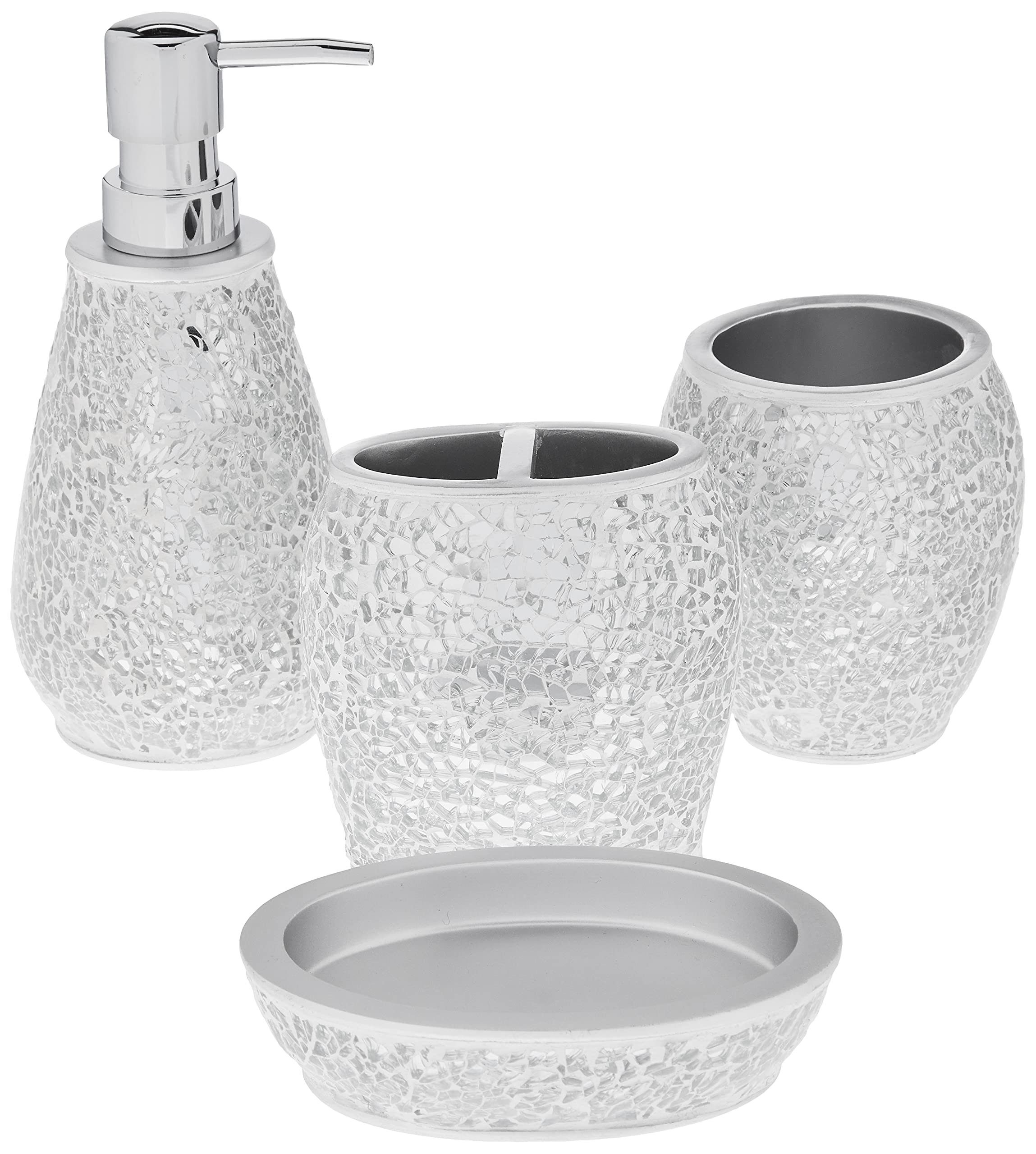 Sweet Home Collection 4-Piece Beach Life Modern Bathroom Accessory Set Bath Shower Tub Decor